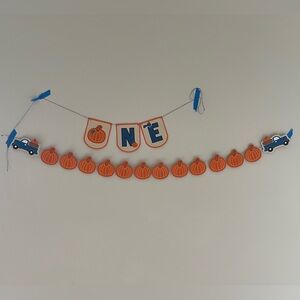 Our Little Pumpkin is One 1 Party Decor | High Chair Banner, Monthly Pic Banner